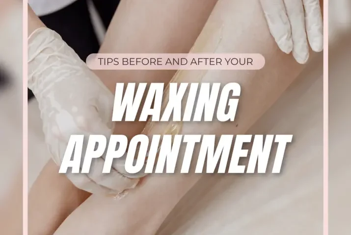 Preparation for waxing appointment with skincare products.