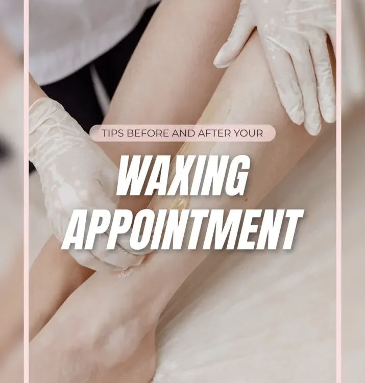 Preparation for waxing appointment with skincare products.